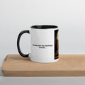 Left Handed, Two-Toned "One Who Sees The Teachings, Sees Me" Mug (with Color Inside)